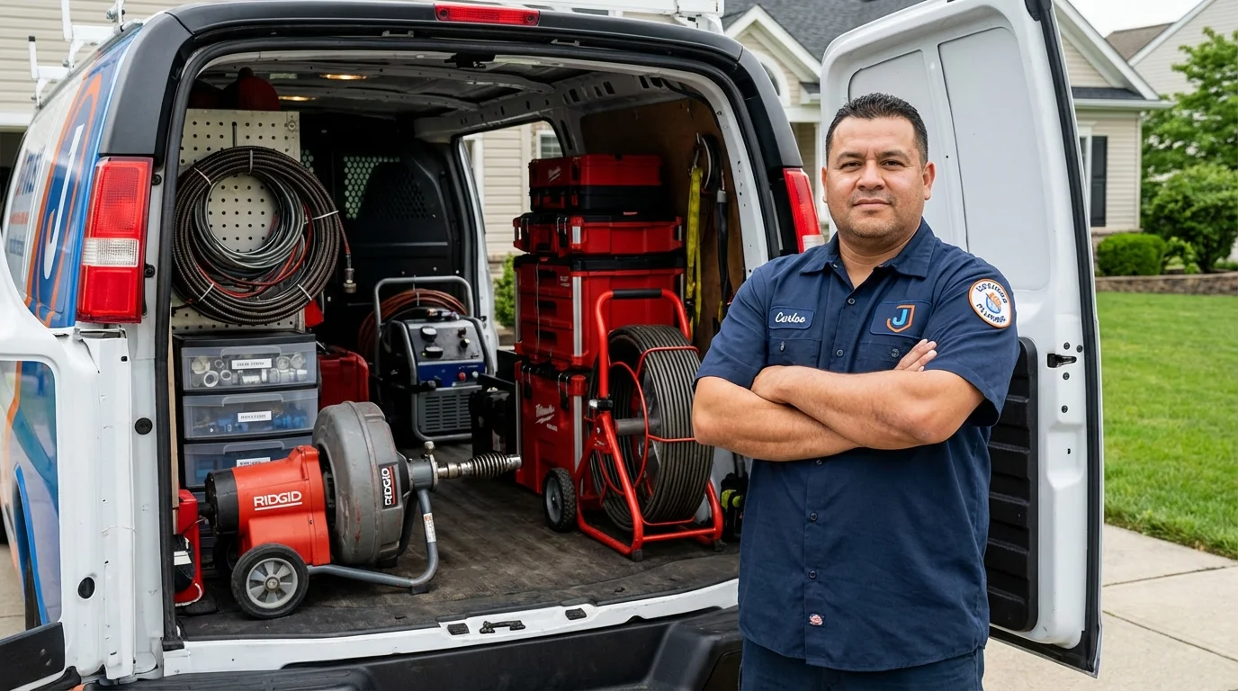 Professional drain cleaning equipment and Johns Plumbing LLC plumber in Damascus